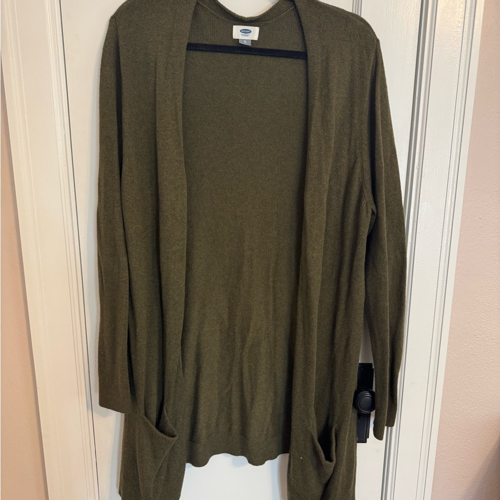 Old Navy Olive Cardigan Sweater Relaxed Fit